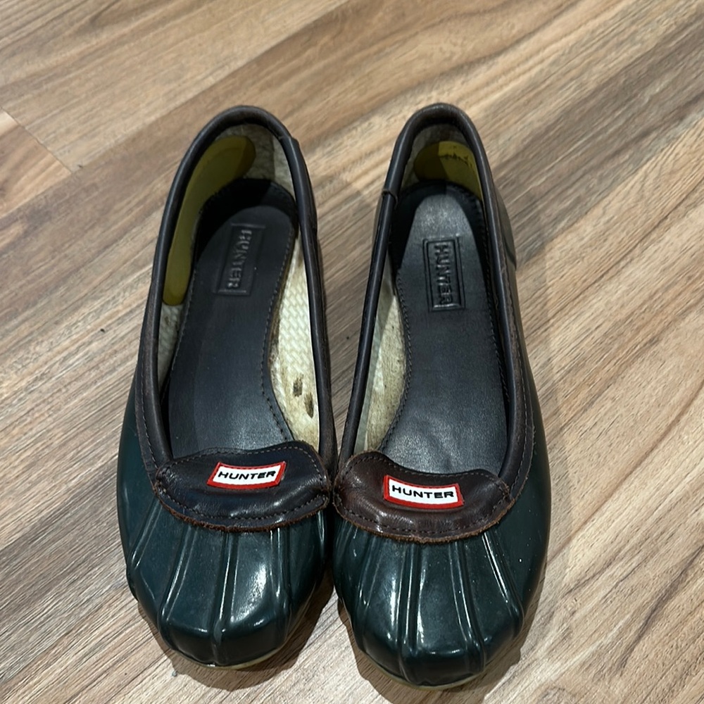 Hunter Dark Green Slip-On Flats